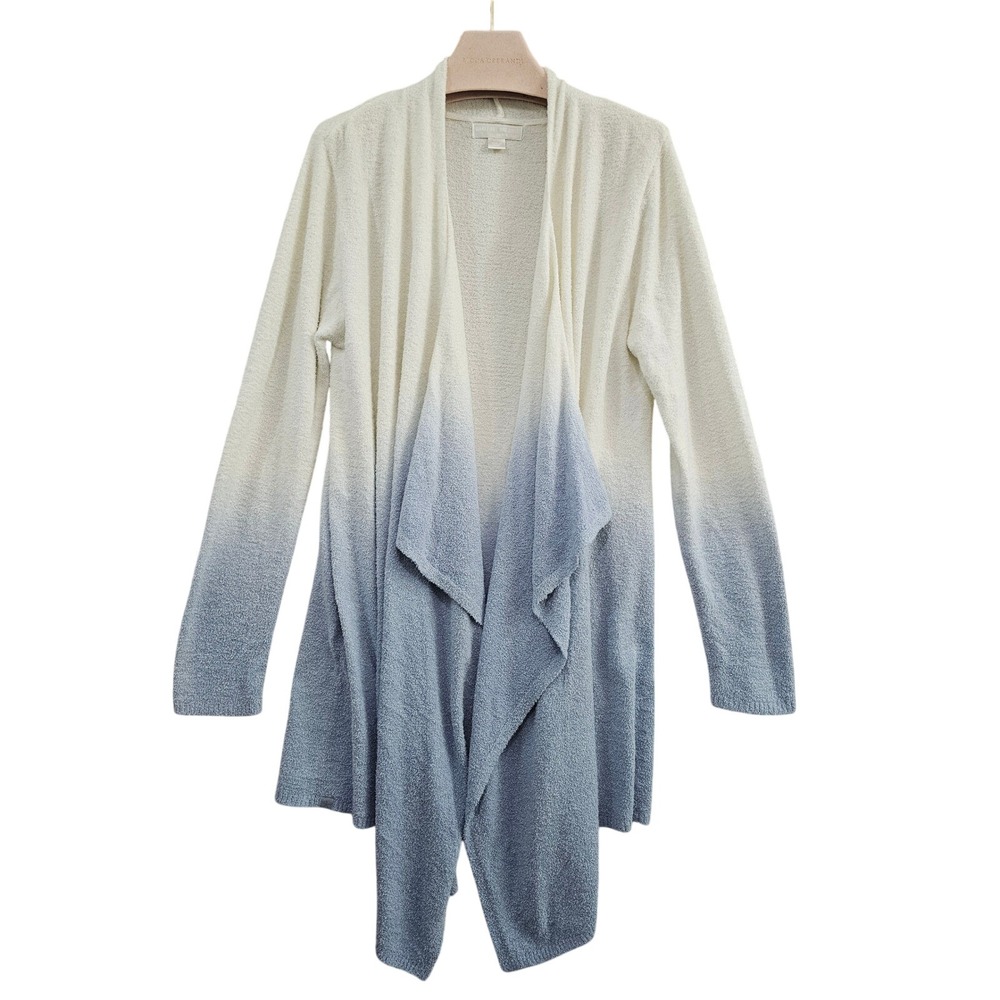 Barefoot Dreams Cardigan Womens L/XL Blue Ombre CozyChic Lite Draped Open 436